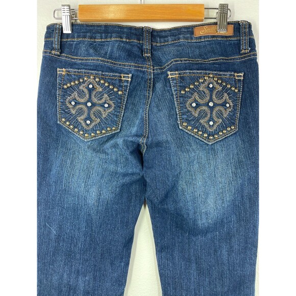 Southpole Jeans Womens Size 7 (28x29) Low Rise Y2K Jeans Studded Pockets Bootcut - Picture 5 of 15